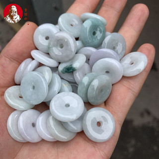 ((Giá 1 Cái) Hàng Hóa Tự Nhiên Jadeite 20 Mm Khóa An Toàn Mặt Dây Chuyền Nam Nữ Phong Cách