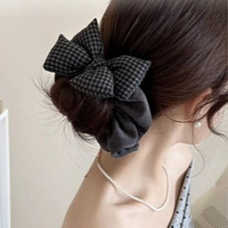  Lớp scrunchies màu xám thanh lịch dây buộc tóc cho nữ 