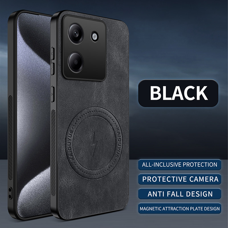 Dành Cho POCO M7 Pro 5G Ốp Lưng Da Cừu Sang Trọng Từ Tính Mờ Cho Mi POCO M7pro Sạc Không Dây Chống R