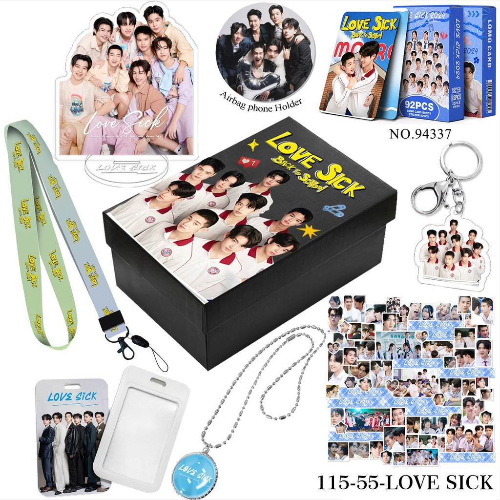 Love Sick Keychain, Standee,Necklace Gift Box Set