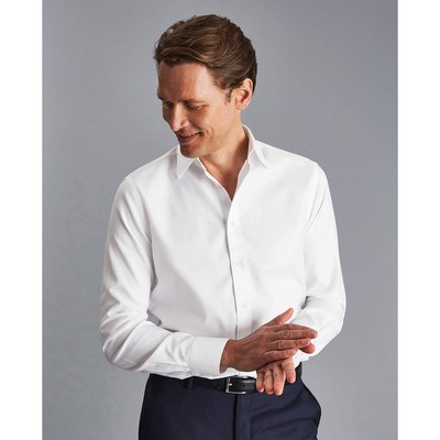 CHARLES TYRWHITT - Áo sơ mi nam tay dài Non Iron Twill_FON0409-WHT