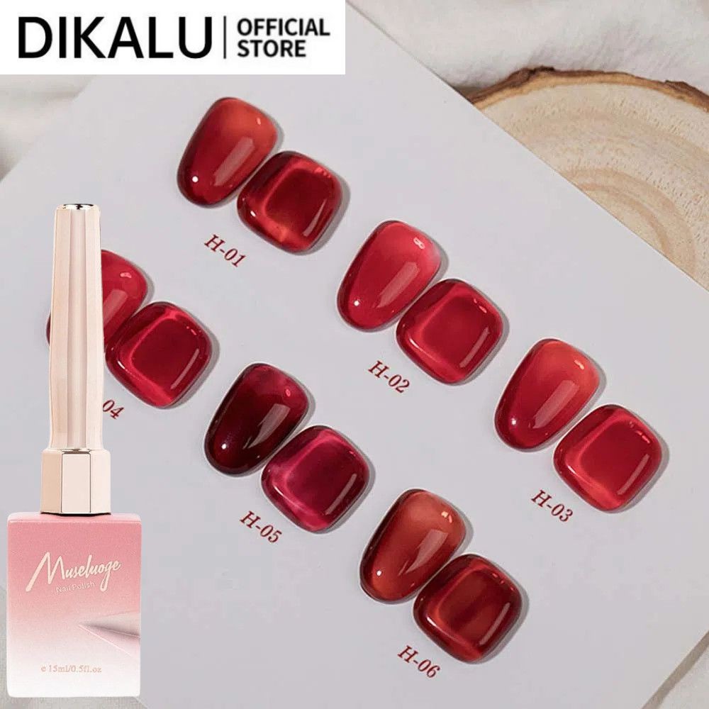 Gel làm móng Museluoge Cherry Red Series Plasma Red Ox Blood Wine Red Ice Transparent Phototherapy G