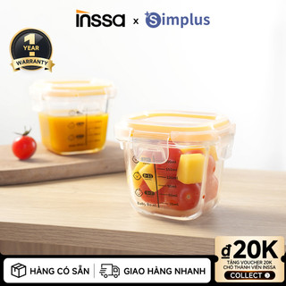  Hộp thuỷ tinh vuông INSSA BLFH002 - Đựng thực phẩm đồ ăn thức ăn trong ngăn đá tủ lạnh 
