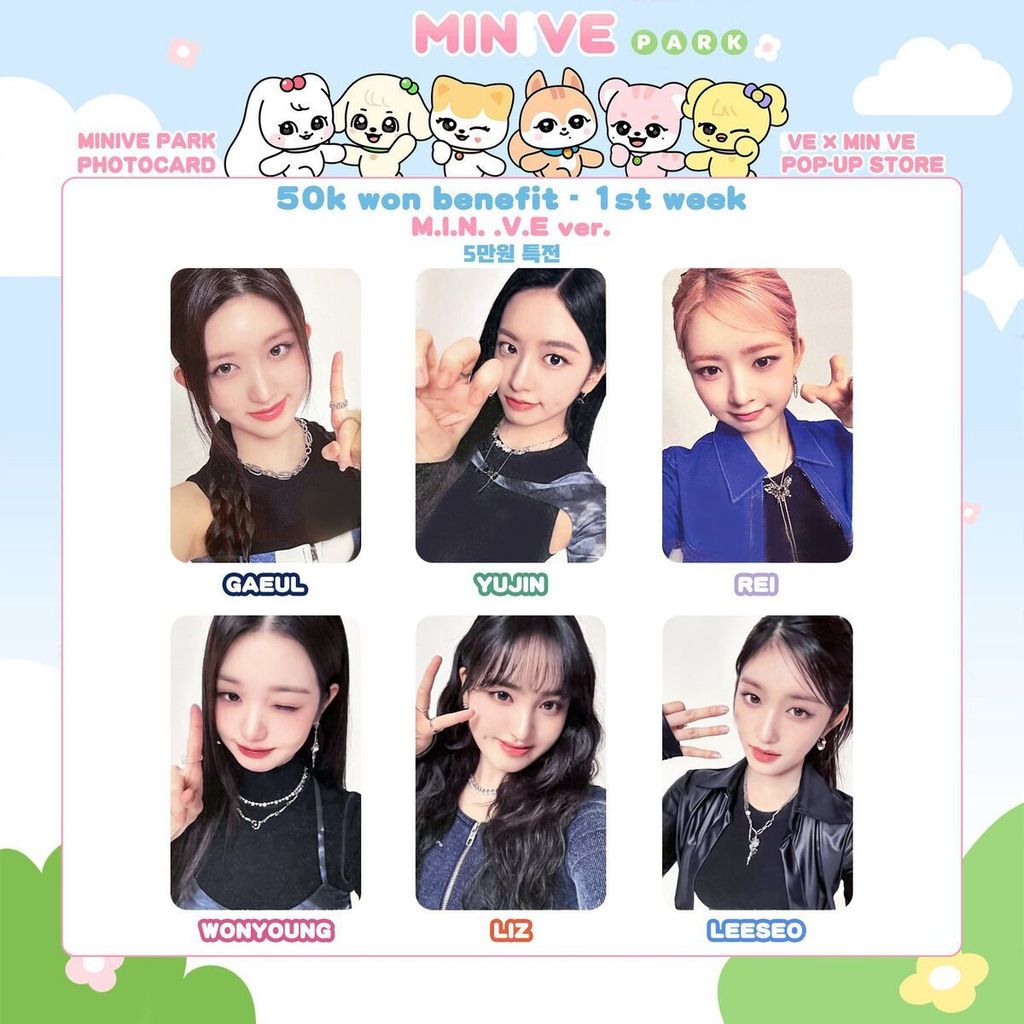 IVE Minive Park Pop-up Shop Photocard IVE Doll Photocard Zhang Yuanying Jinqiu Naoi Rei Hàng hóa