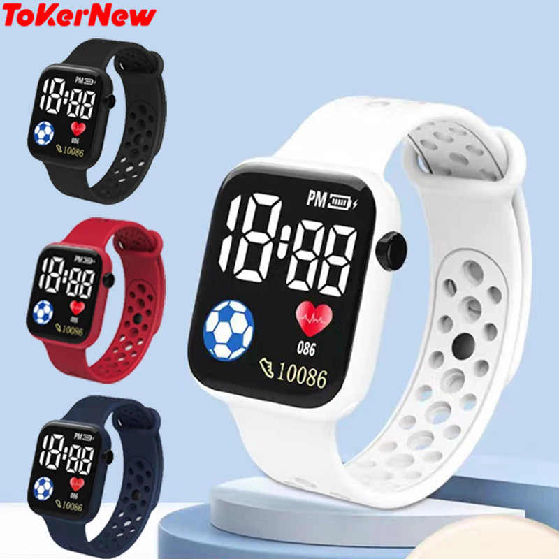 ToKerNew LED Digital Watch For Kids Boys Girls Disposible Sports Watches Silicone Strap Children Dig