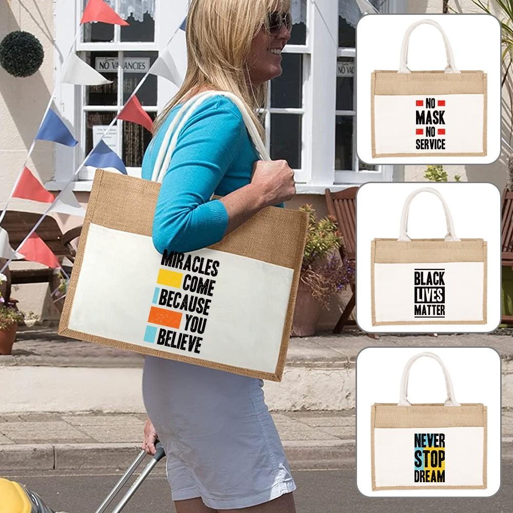 Handbag Jute Bag Linen Shoulder Bag Sacks Jute Imitation Sacks Women Shopping Bags Designer Tote Bag