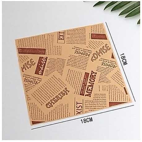 (Xấp 100 tờ) Xấp 100t giấy thấm dầu, giấy lót bánh size 18x18cm dùng lót bento cake, giấy lót hộp bã