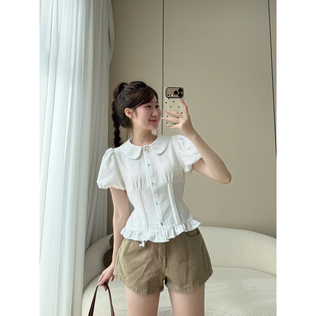 Áo Kiểu Cổ Sen Cúc Dọc Viền Bèo A930 Su Chang | BigBuy360 - bigbuy360.vn