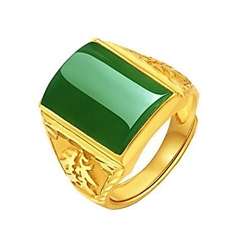 24 Cát Vàng Nhẫn Nam 9999 Nhẫn Vàng Thật Độc Đá dát Ngọc Bạc Nguyên Chất Nhẫn Vàng Không Phai Màu 5.