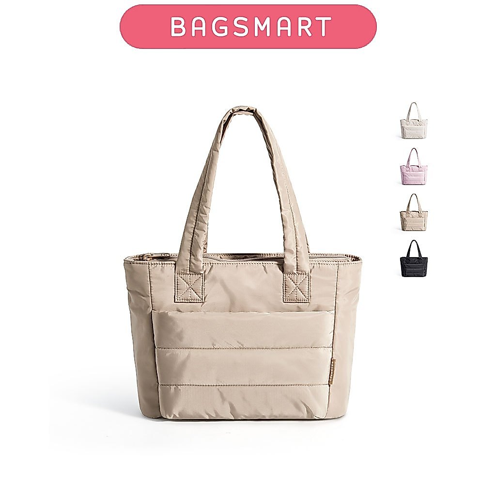 BAGSMART Túi Tote dành cho nữ, Túi Tote phồng nhẹ có ngăn, Túi xách đeo vai chần bông dành cho du lị
