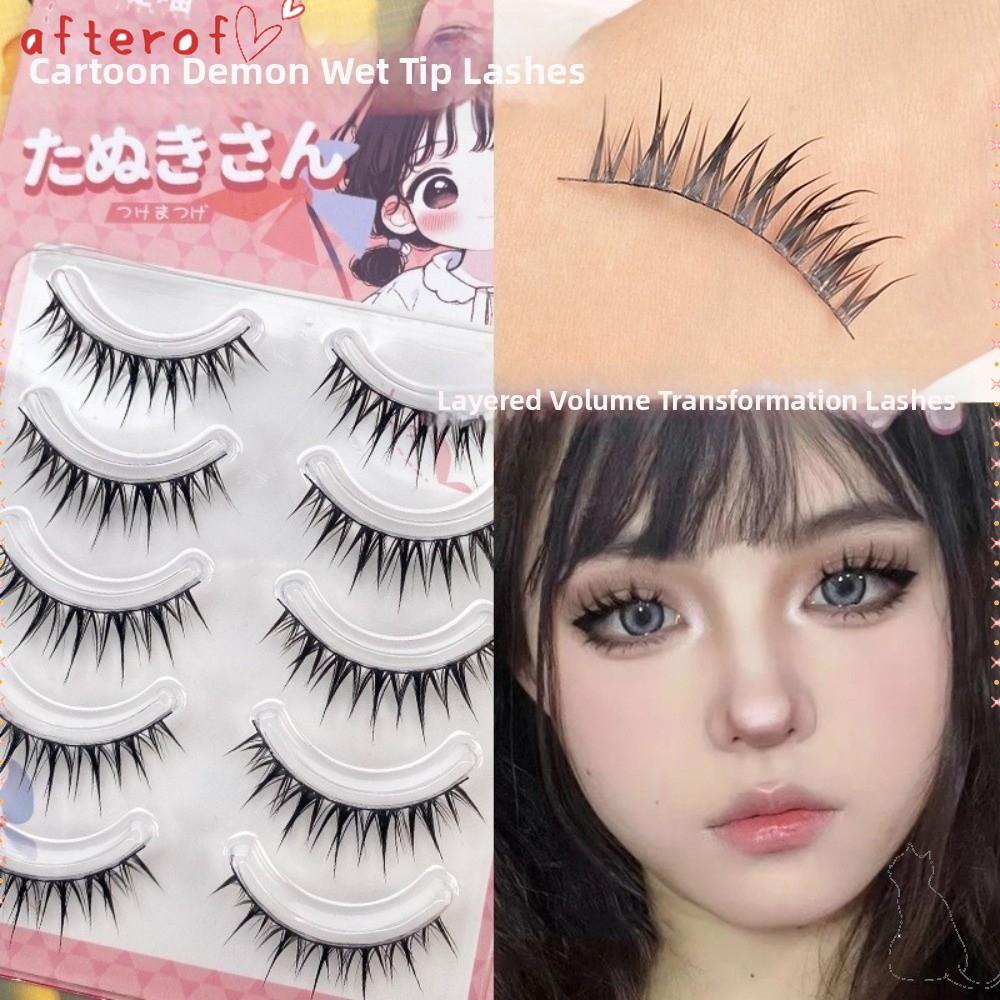 AFTEROF Anime Phim Hoạt Hình Lông Mi Giả, Đen Curvature C DIY Mi Nối Dài, Hợp Thời Trang Dễ Mặc 7-14