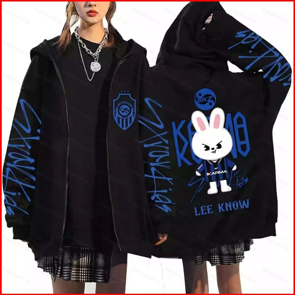 BH2 Stray Kids skzoo KARMA anime dây kéo Áo khoác Hoodie Unisex Top HB2