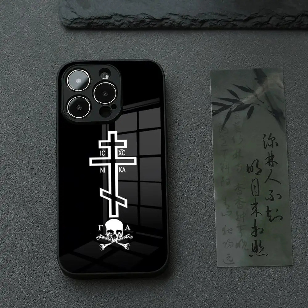 BK-2 -Orthodox Cross Icon Ốp Lưng Điện Thoại IPhone 16 17,15 14 Pro 11 13 12 Mini 6 8 7 Plus SE Glas