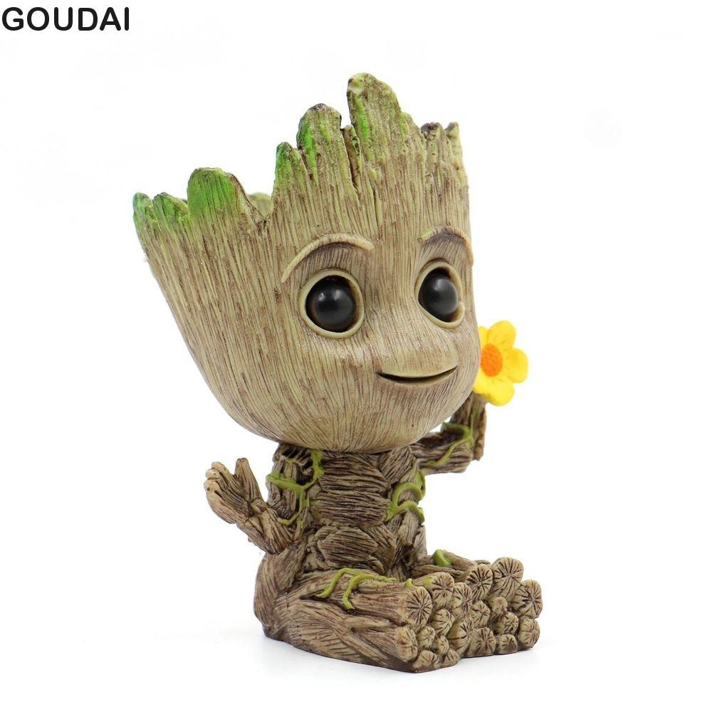 GOUDAI Tree Man Groot Mô hình Ngồi để làm quà tặng Mini Groot Avengers Marvel 6CM Búp bê mô hình