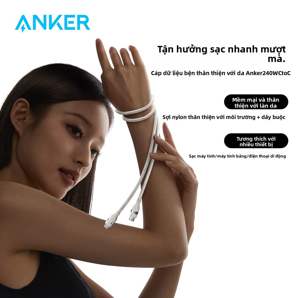 Cáp dữ liệu Anker Anker Dual typeC 240W Cáp dữ liệu bện công suất cao Android 82E2 (0,9m)