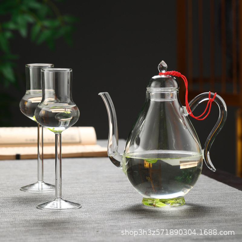 Bộ sưu tập Thủy tinh làm đẹp Nồi trà Ấm trà xanh Khỉ Kui Pot Giả Song Zhi Pot Đi kèm bộ lọc F7OR Cao