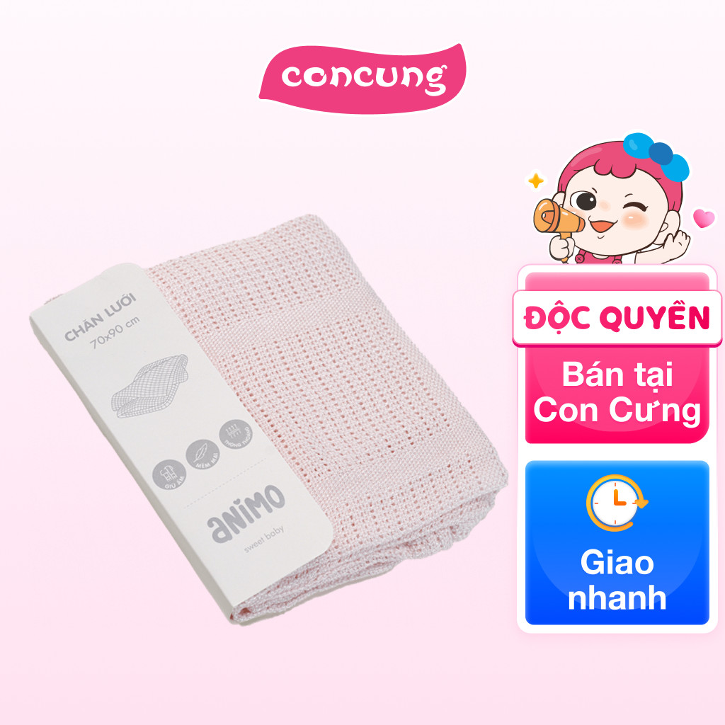 Chăn lưới sợi tre Animo B2203_BR001 (70x90cm,Hồng cam)