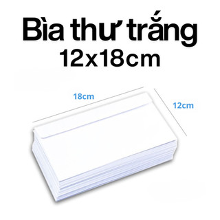 (Xấp 100 cái) Bao thư trắng 12 x 18cm