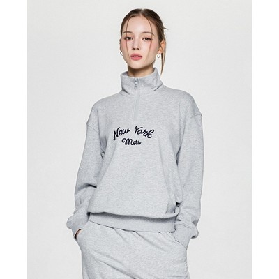 MLB - Áo sweatshirt unisex cổ bẻ tay dài Basic Lettering_3AMTB3354-09MGS