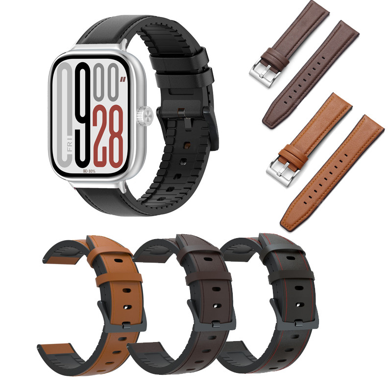 Dây da và silicon cho Redmi Watch 6 5 4 / Xiaomi Band 8 9 Pro Miband 8 9 Pro Watch4 Watch5 Watch6 Vò