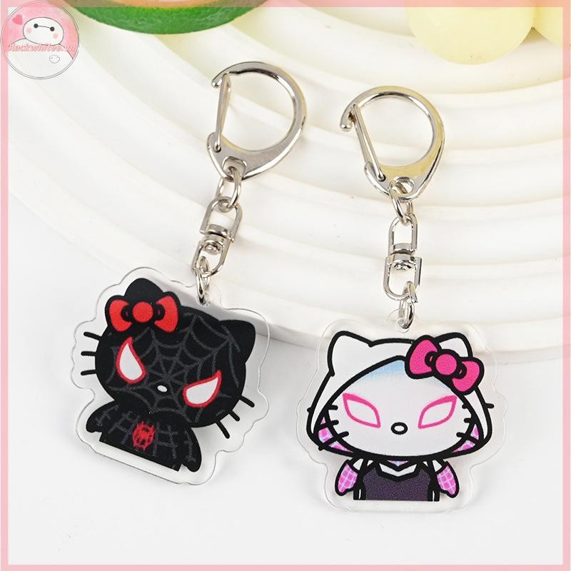 BWHTE Kawaii Mặt dây chuyền xung quanh Móc khóa Hello Kitty Túi đi học Mặt dây chuyền Đồ chơi quà tặ