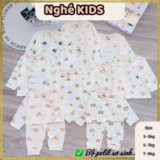 Bộ dài tay thun lạnh peptit cho bé sơ sinh Quần áo bé trai bé gái Minkymom