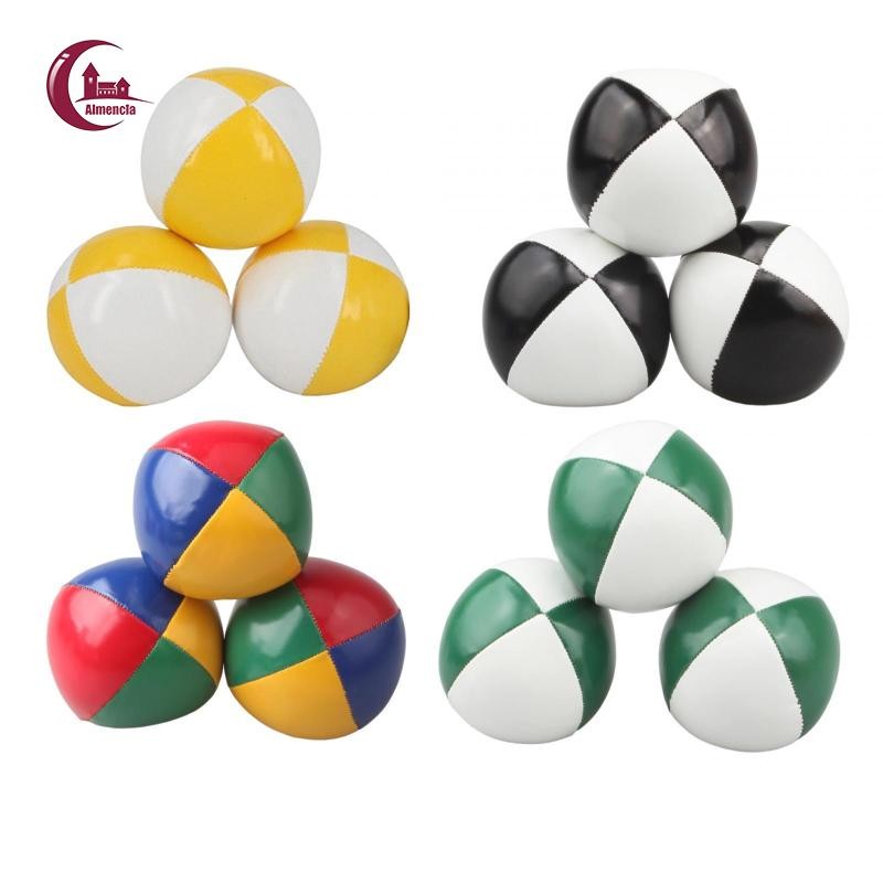 3 Miếng Juggle Balls Toss Ball Da PU Màu Sắc Vui Nhộn Phù Hợp Với Tay Di Động