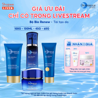 Bio-essence Renew – Tái tạo da: Gel Tẩy tế bào chết 60g, Sữa rửa mặt 100g, Kem nâng cơ 45g, Toner 100ml - LIVE