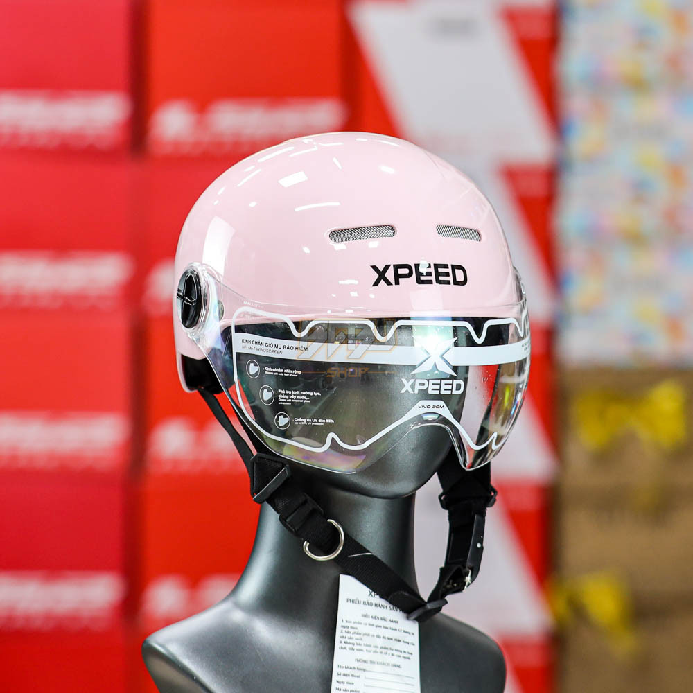 Mũ 1/2 XPEED HJC Vivo 20M Hồng Bóng Có Kính Che Nhỏ Gọn