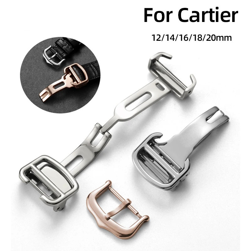 Khóa Đồng Hồ Cho Cartier TANK RONDE BALLON BLEU Dây Da matel Khóa Đa Năng Thép Không Gỉ Đồng Hồ Khóa