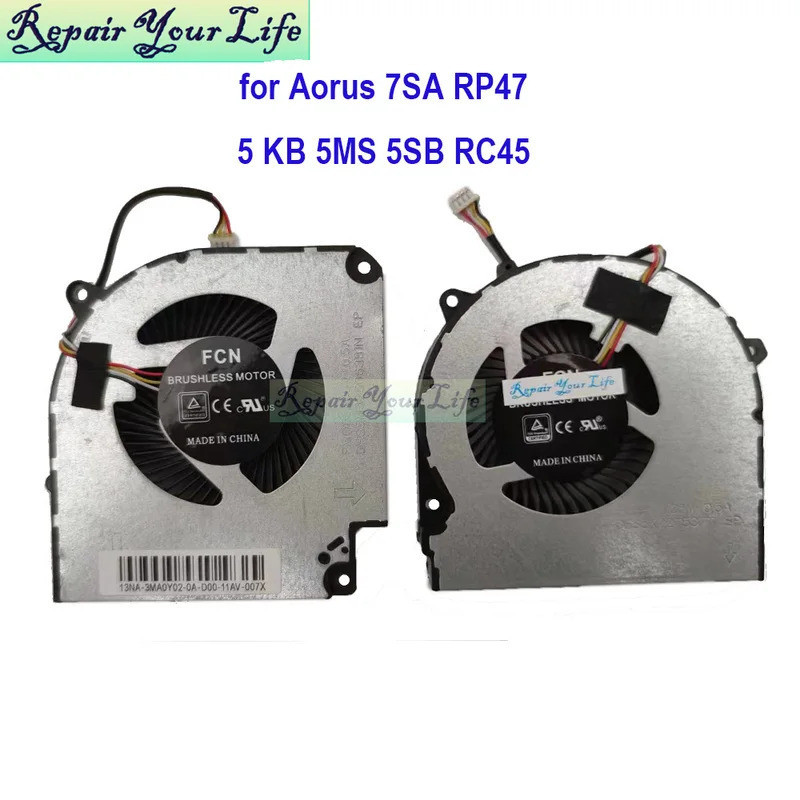 IiNotebook Cooler CPU GPU Quạt cho Aorus 7 SA RP47 5 KB SB MB RC45 5KB 5MB 5SB Quạt làm mát máy tính