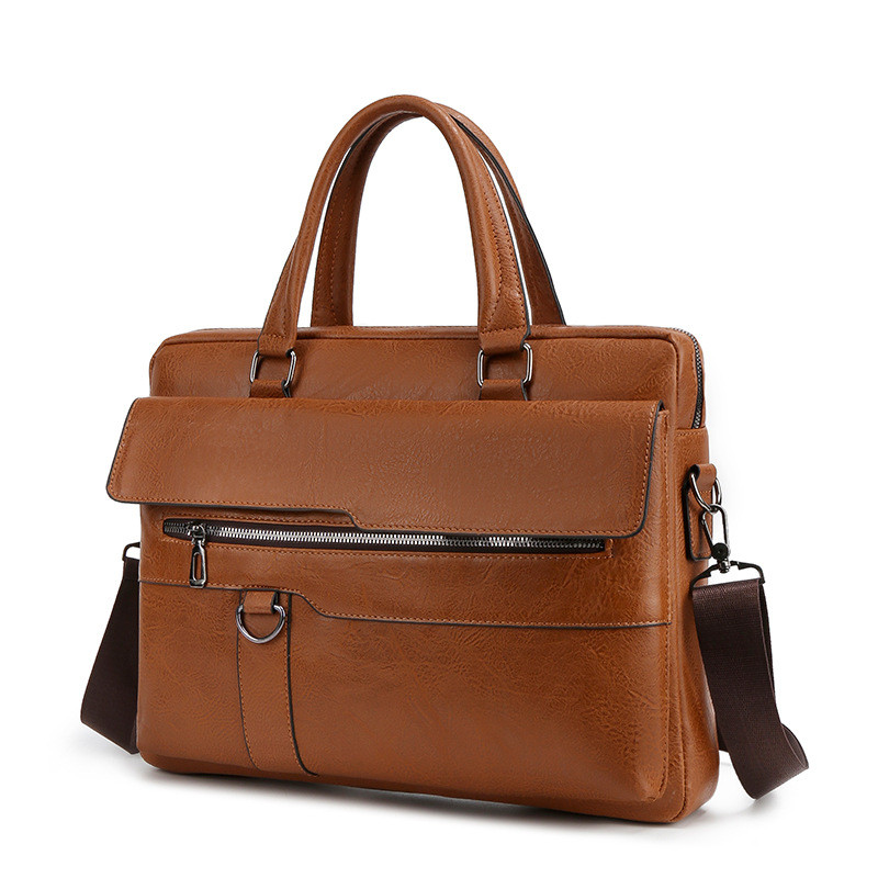 New men's handbag, business commuter bag, briefcase, large-capacity computer shoulder bag, multi-fun