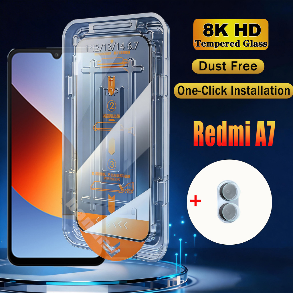 Một cú nhấp chuột dễ dàng cài đặt Kính cường lực cho Redmi A7 A7 Pro 15A Ultimate Dust Free Cài đặt 