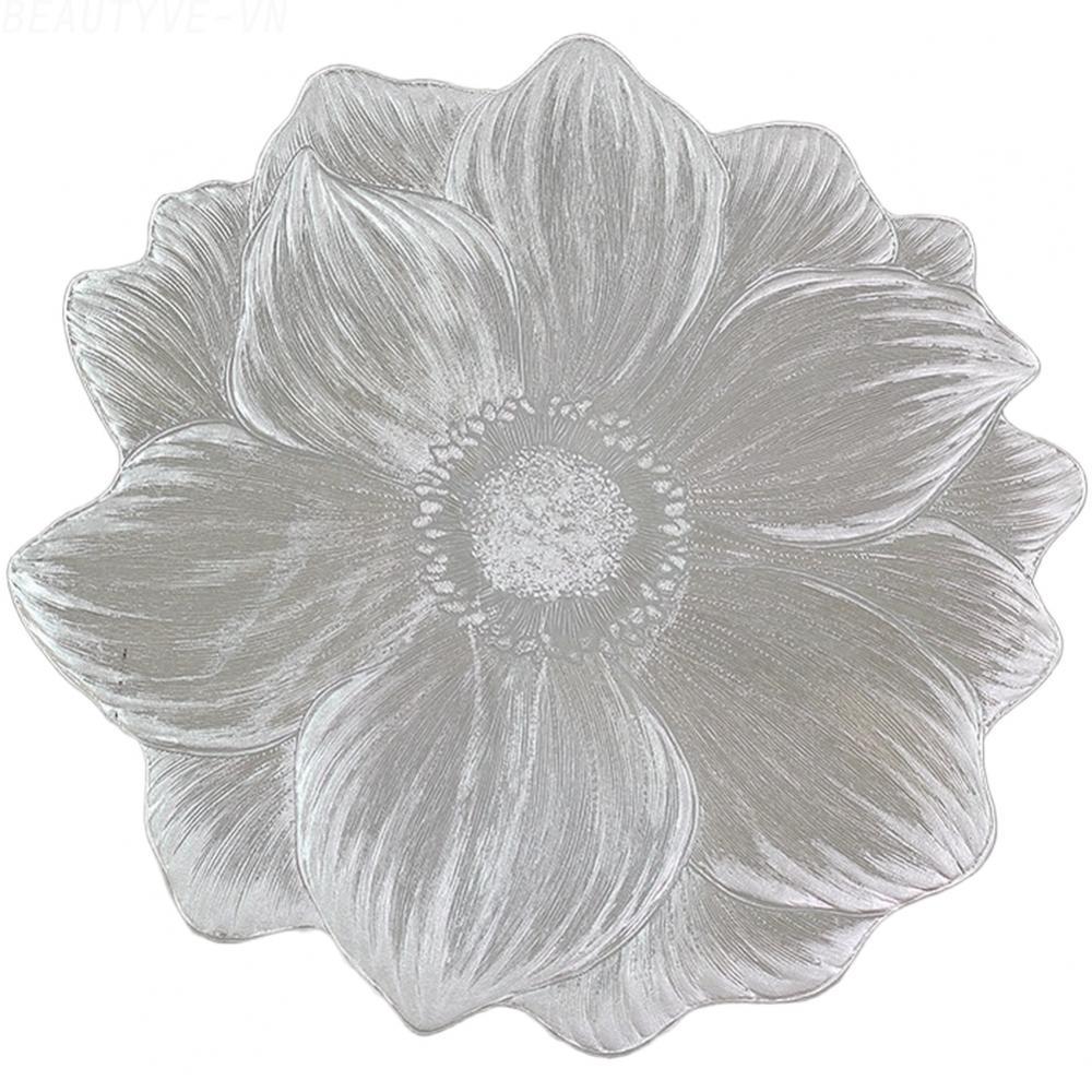 Lotus Placemat Manual Or Machine Wash Pvc Material Irregular Shape Easy Cleanup