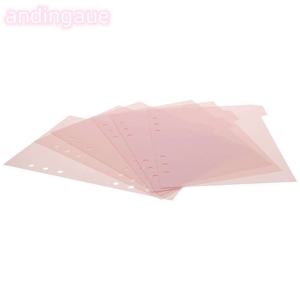 ANDIN 6 CÁI Binder Divider, A5 Plastic Index Page Tab, Indexing Cards 6 CÁI Pink 6 Ring Binder Index