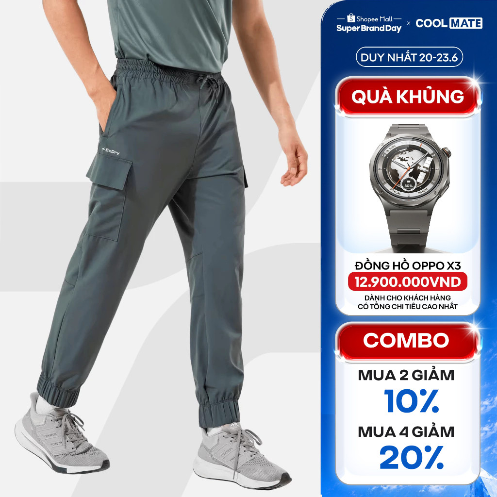 [MUA 4 GIẢM 20%]Quần dài nam Jogger thể thao ExDry dệt Woven mềm mịn co giãn tốt Coolmate | BigBuy360 - bigbuy360.vn