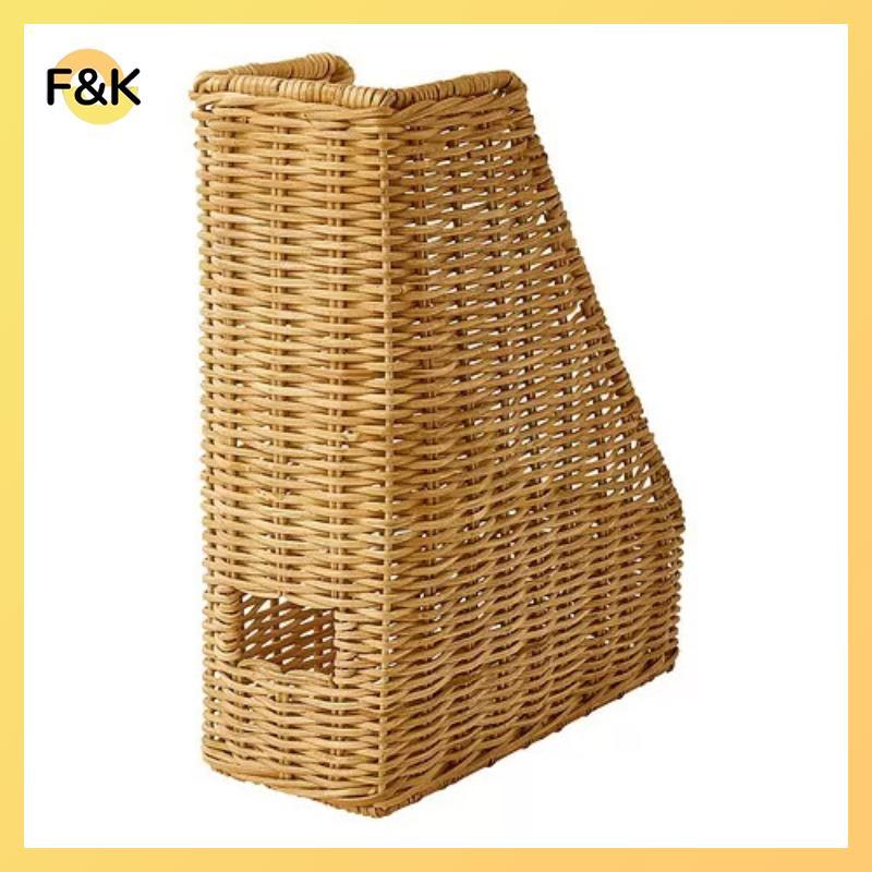 F & K Handwoven Office Mây Desktop File và Magazine Sắp xếp để sử dụng tại nhà.