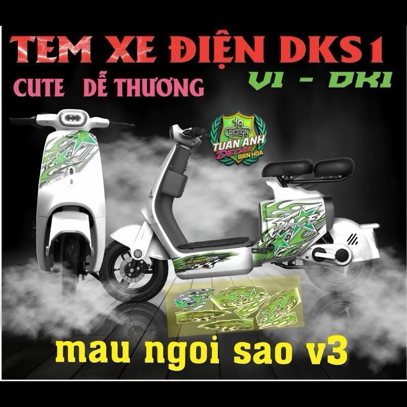 [TT] Tem Xe Điện dk S1 dk bike -Dkc1 gr55 Mẫu Tem Ngôi sao V3 Dành Cho Xe Trắng Cực Đẹp Chất liệu De