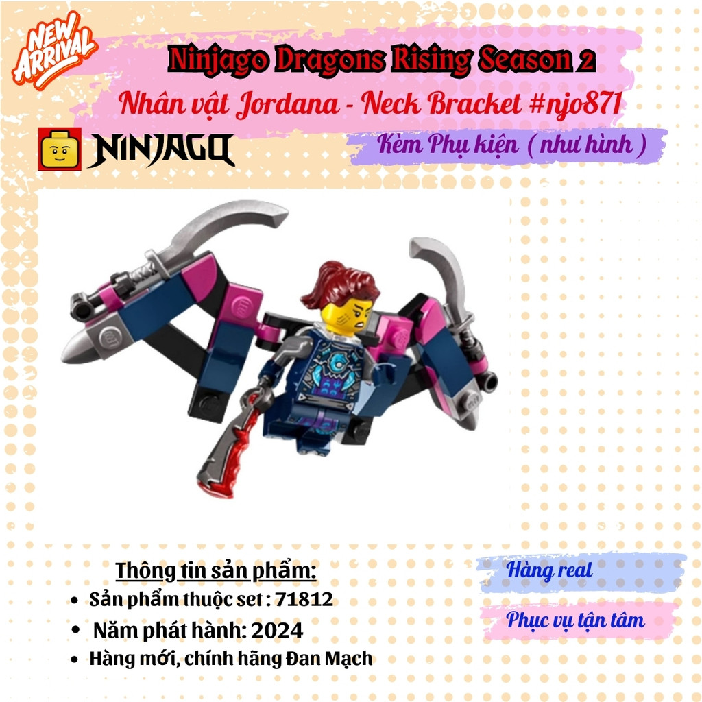 Jordana - Neck Bracket + phụ kiện kèm -  nhân vật trong dòng Lego Ninjago Dragons Rising season 2  -