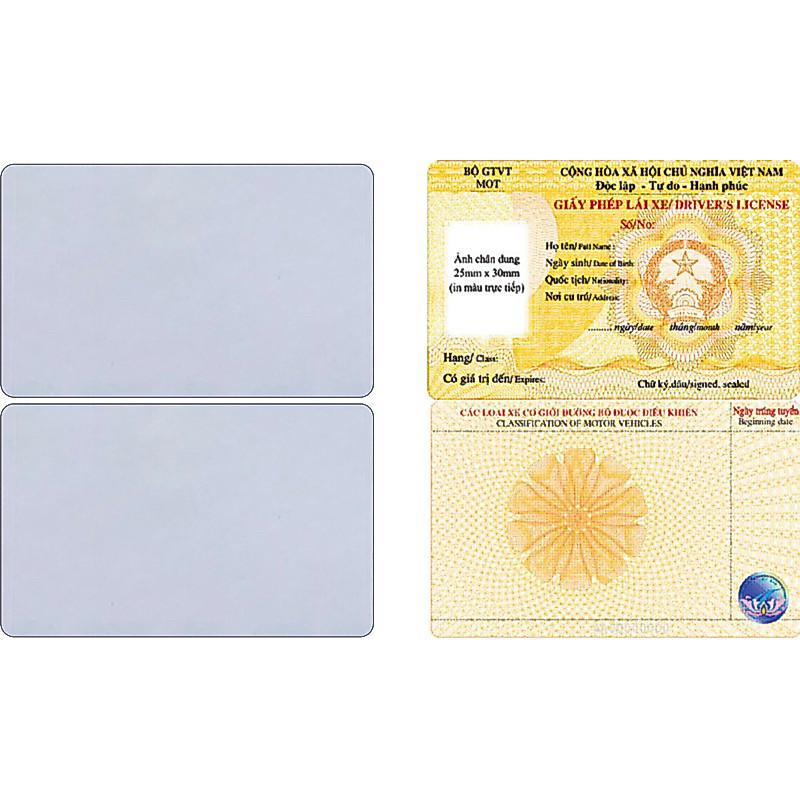 Miếng Dán 2 Mặt Giấy Phép Lái Xe (GPLX) Decal Lụa Nhám Proton