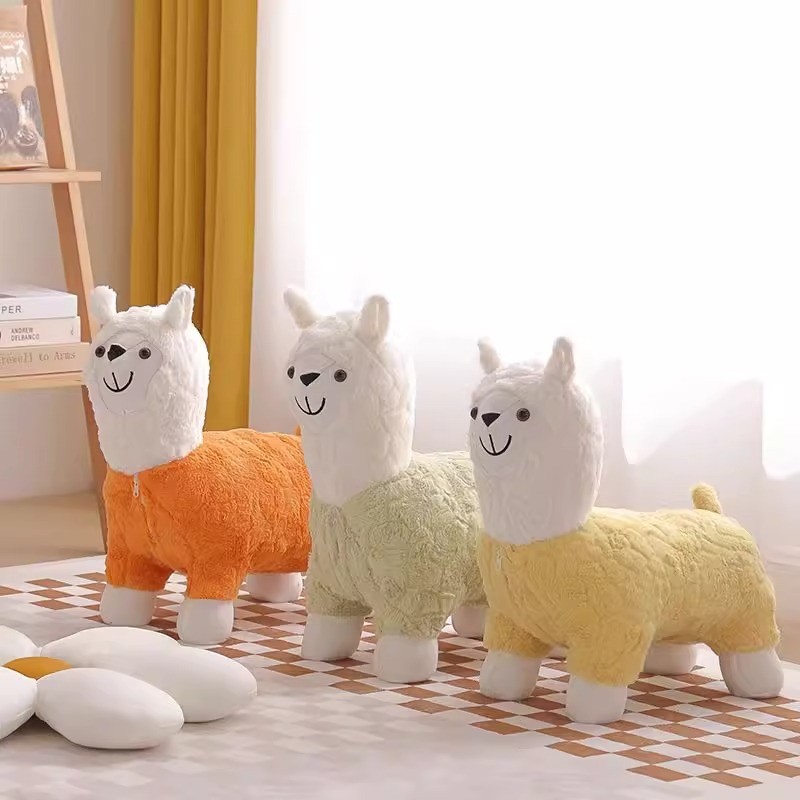 Alpaca small stool, alpaca chair, children's animal stool, cartoon home decoration, shoe changing st