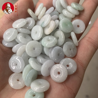 ((1 Đôi Giá) Hàng Hóa Tự Nhiên Jadeite Ice Waxy Seed 13 Mm Khóa An Toàn Vòng Tay DIY Phụ Kiện