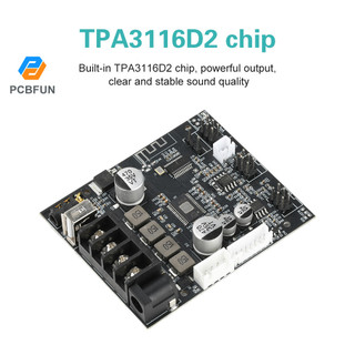 Pcbfun Dc 12-24V 502T Micrô chì Máy tích hợp âm thanh Bluetooth Bảng khuếch đại Mô-đun Tpa3116D2 Kênh kép 50Wx2