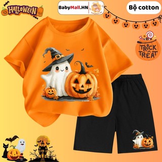  Bộ quần áo Halloween 2025 cho bé trai bé gái BABYMALL set cộc tay chất thun cotton thấm hút mồ hôi 
