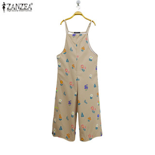 ZANZEA Nữ Hàn Quốc In Dây Đeo Có Thể Điều Chỉnh Quần Áo Rời