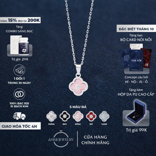 Dây chuyền nữ bạc Ý S925 Cỏ Đa Sắc Asimi, lắc tay bạc nữ cá tính bí ẩn Geisha Bloom DC70