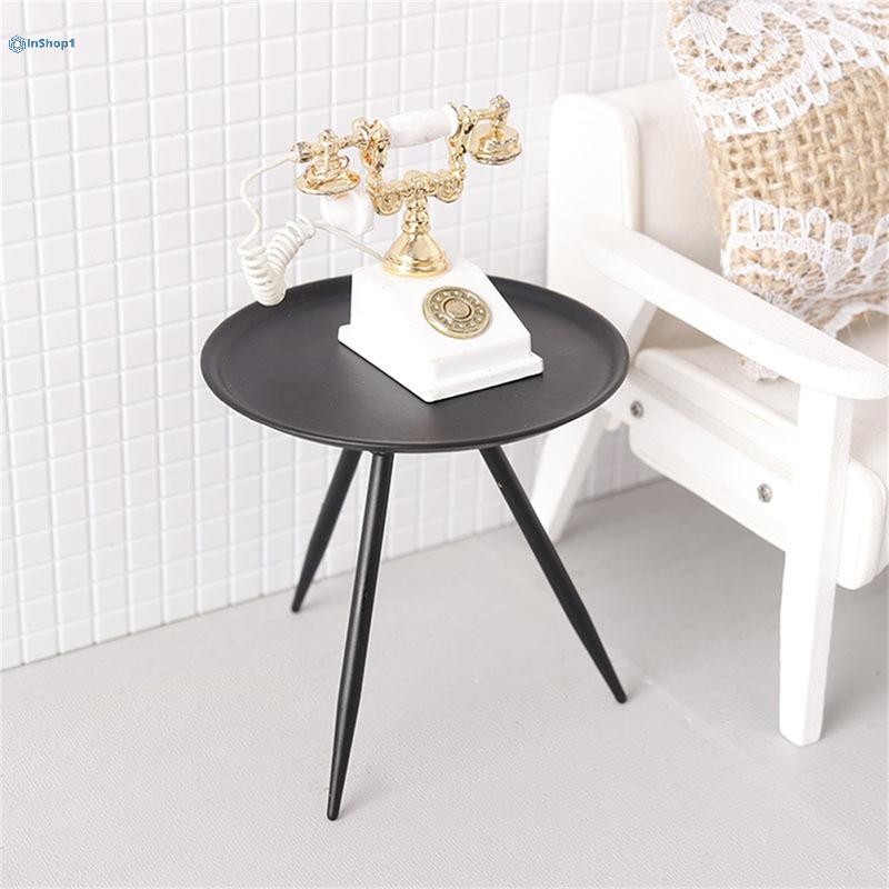 [InShop1] 1: 12 Nhà búp bê Bàn cà phê sắt thu nhỏ Bàn trà Mô hình Nhà búp bê Mô phỏng Bàn trang trí 