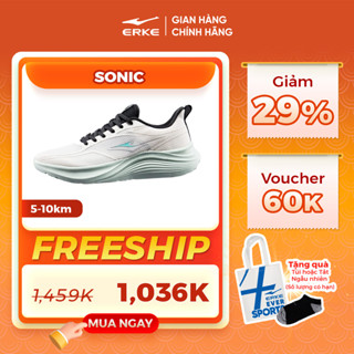 [TẶNG TẤT] Giày Chạy Bộ Nam Nữ ERKE SONIC Chống Trượt Thoáng Khí Dùng Chơi Thể Thao Tập Gym 51125103469, 52125103469