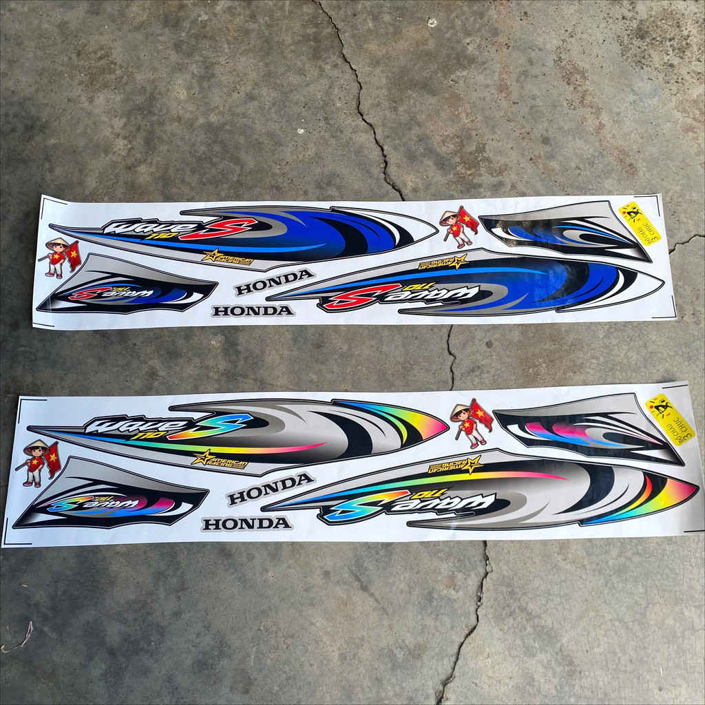 Tem Dán Xe Wave Alpha Loại Tem 3 Lớp Mẫu Wave S 2025 Đủ Màu Dán Wave 50/100/110 - Tem Xe Máy