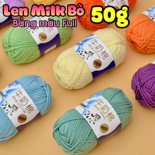 Len Milk Cotton Milk Bò 50g (Bảng Full) | Len Sợi Long Xuyên  | Len Sợi An Giang | HueYarn